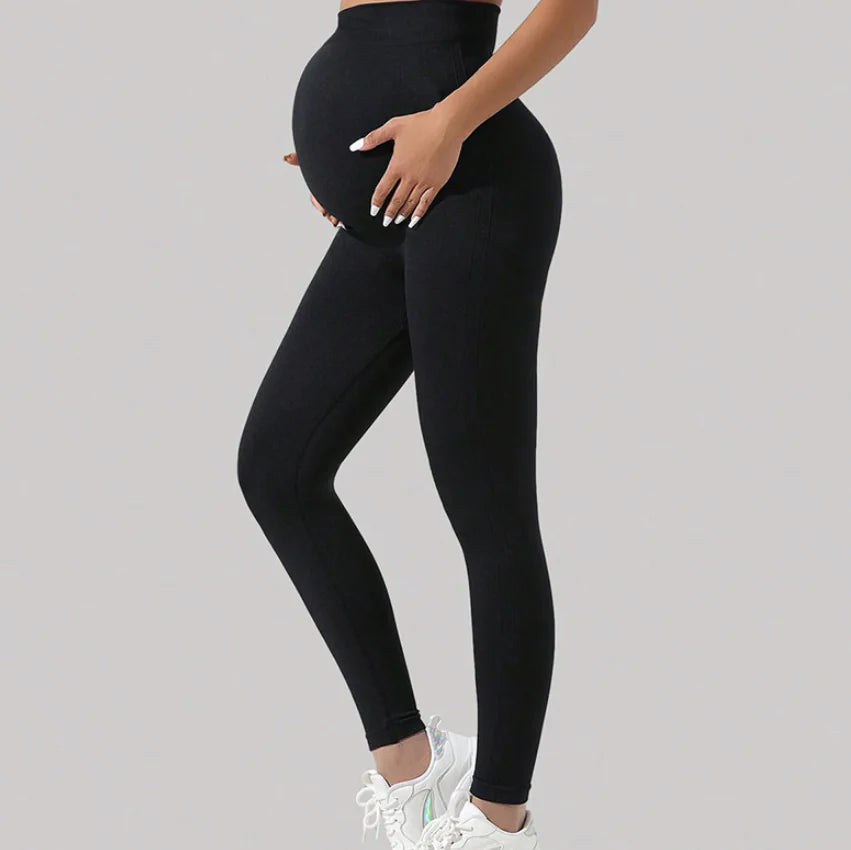 Premium Seamless High-Rise Maternity Yoga Pants - Performance Compression Leggings