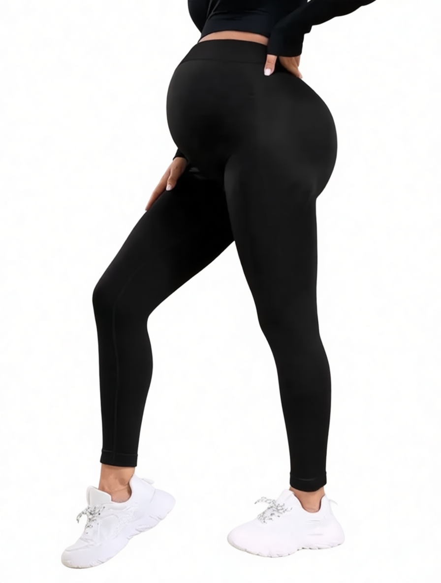 High Waist Maternity Leggings for Belly Support (Single)