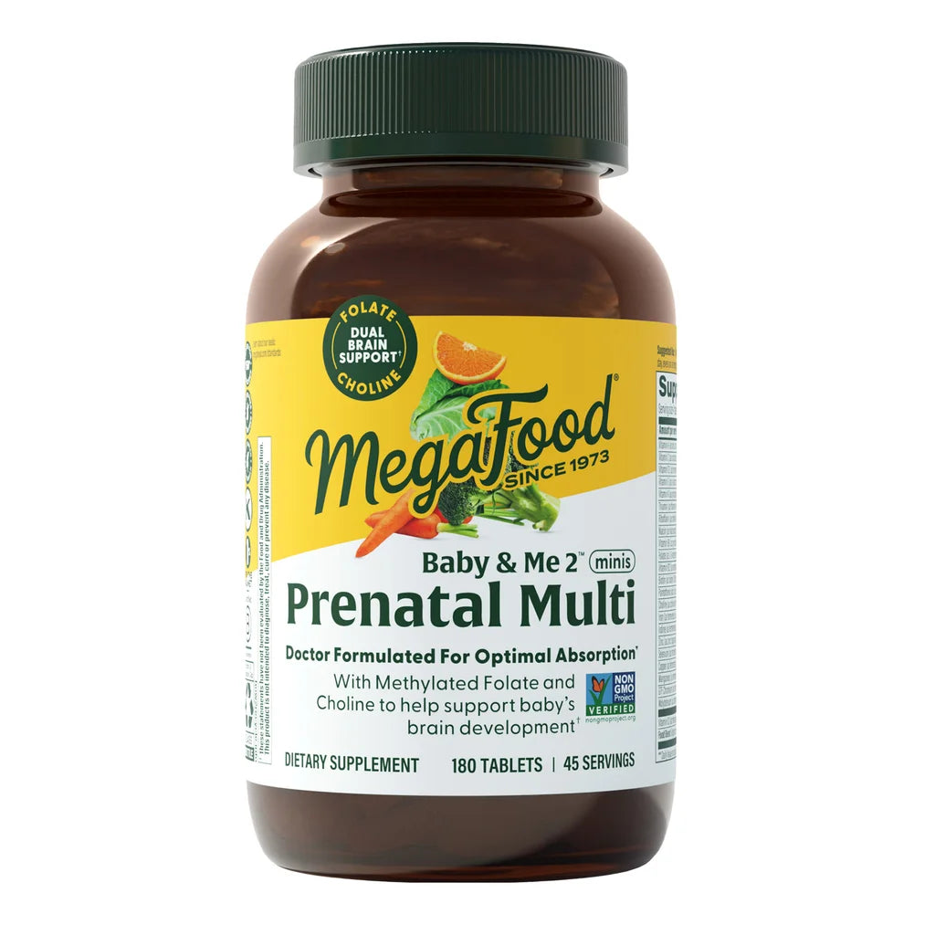 MegaFood Prenatal Multivitamin Minis, Baby and Me, 180 Tablets