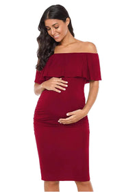 Off-Shoulder Fashion Dress for Maternity Wear