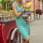 Striped Nursing Mini Dress - Casual Breastfeeding Dress with Classic Stripes