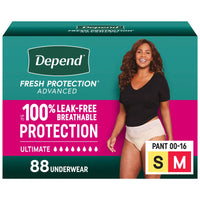 Depend Fresh Protection Advanced Incontinence & Postpartum Bladder Leak Underwear for Women, Ultimate Absorbency