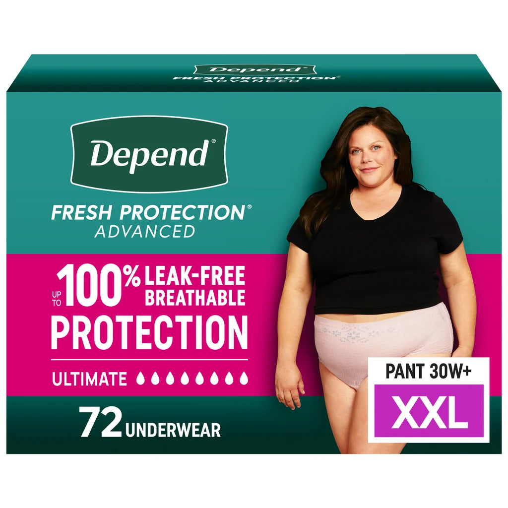Depend Fresh Protection Advanced Incontinence & Postpartum Bladder Leak Underwear for Women, Ultimate Absorbency