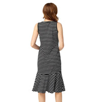 Striped Sleeveless Maternity Dress for Breastfeeding