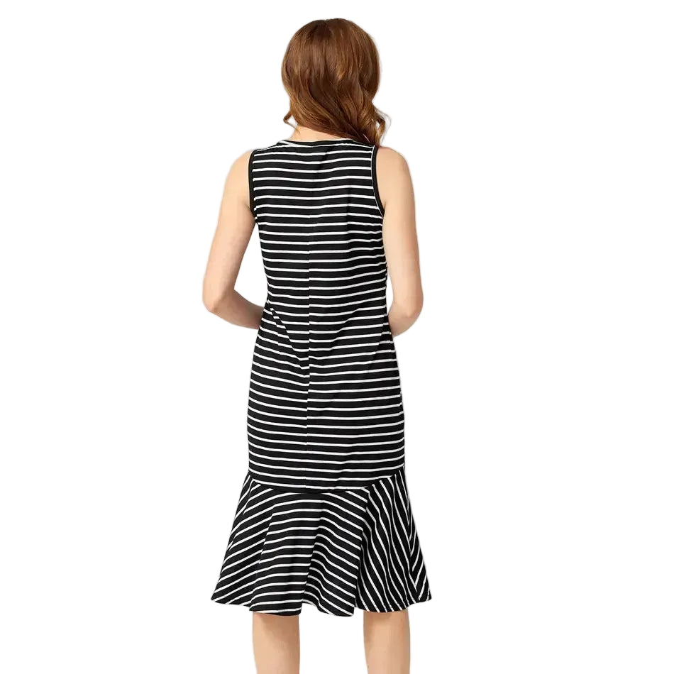 Striped Sleeveless Maternity Dress for Breastfeeding
