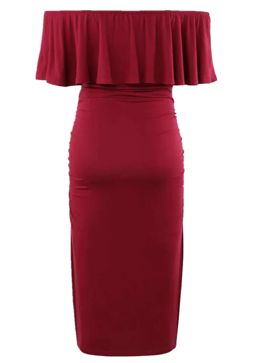 Off-Shoulder Fashion Dress for Maternity Wear