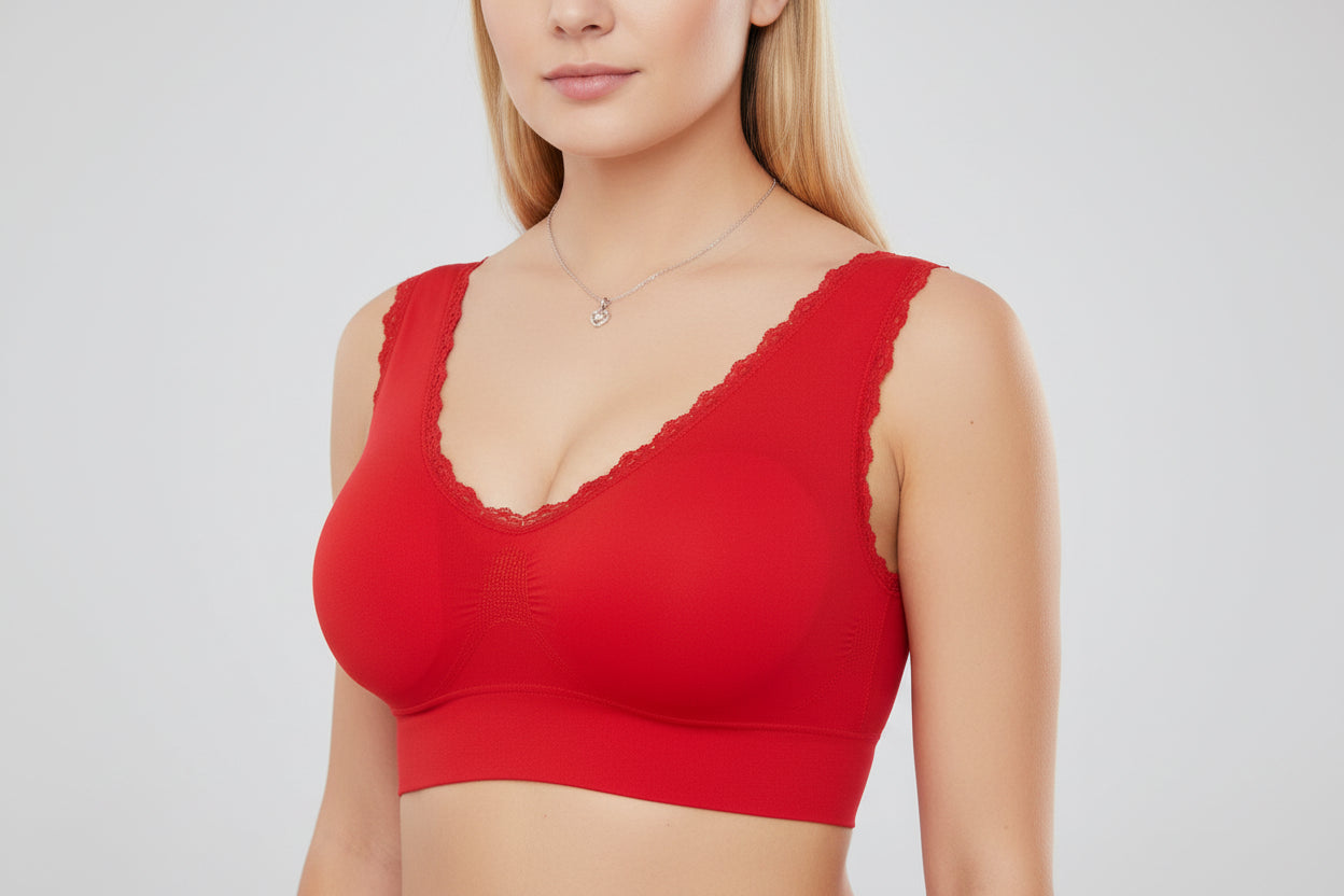 Seamless Lace Nursing Sports Bra - Plus Size Maternity Bra for Pregnancy & Breastfeeding