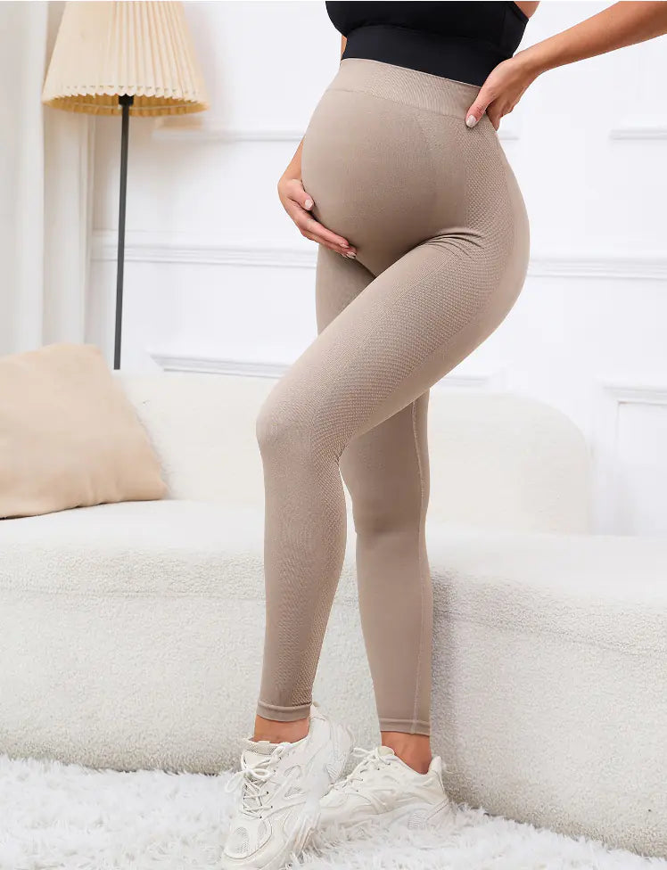 Maternity Tummy Support Leggings - High Waist Belly Control Pregnancy Pants