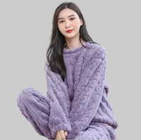 Ultra-Soft Flannel Postpartum Lounge Set - Luxurious Recovery Pajamas for New Moms