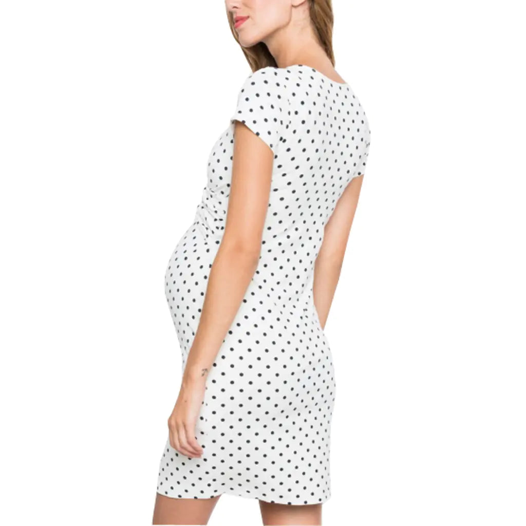 Polka Dot Maternity Nursing Dress - Playful Breastfeeding Dress with Classic Print