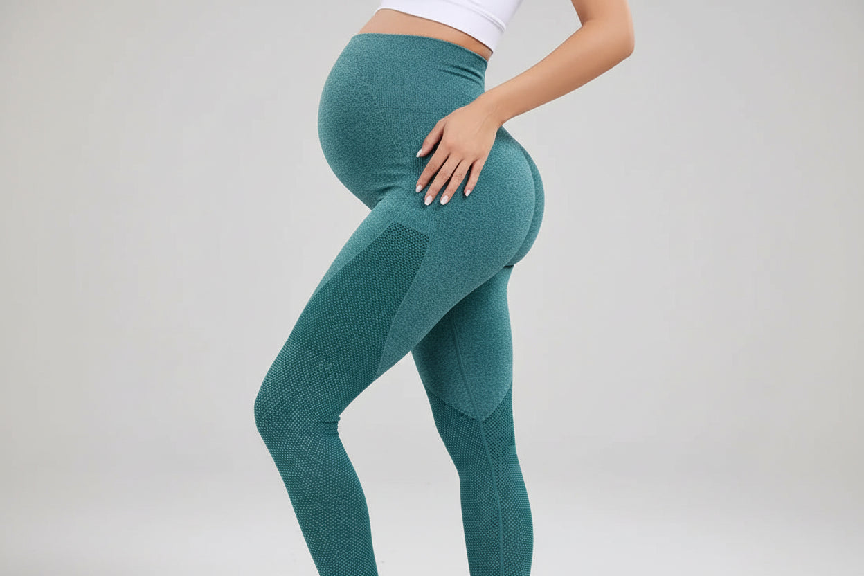 Seamless Maternity Yoga Pants - High Waist Belly Support Leggings for Pregnancy & Postpartum