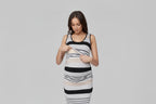 Sleeveless Striped Maternity Dress