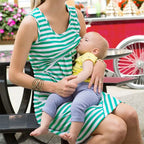 Striped Nursing Mini Dress - Casual Breastfeeding Dress with Classic Stripes
