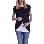 Candy Color Maternity Tee - Soft Nursing Top for Pregnancy & Breastfeeding