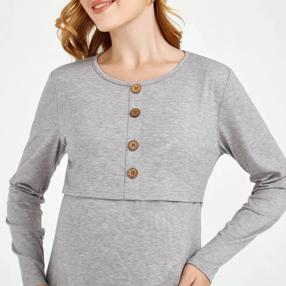 Comfy Maternity Nursing Dress - Soft Breastfeeding Dress for Everyday Wear