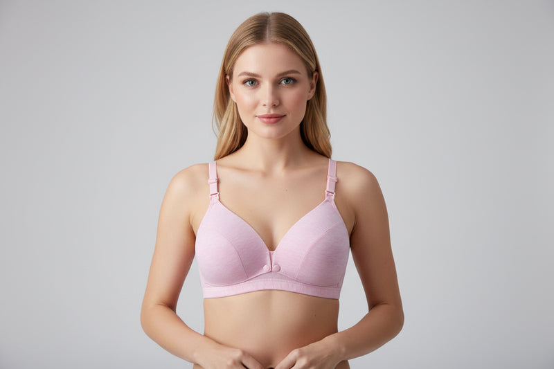 Cotton Nursing Bra - Wireless Maternity Bra with Front Closure for Breastfeeding | Soft & Comfortable