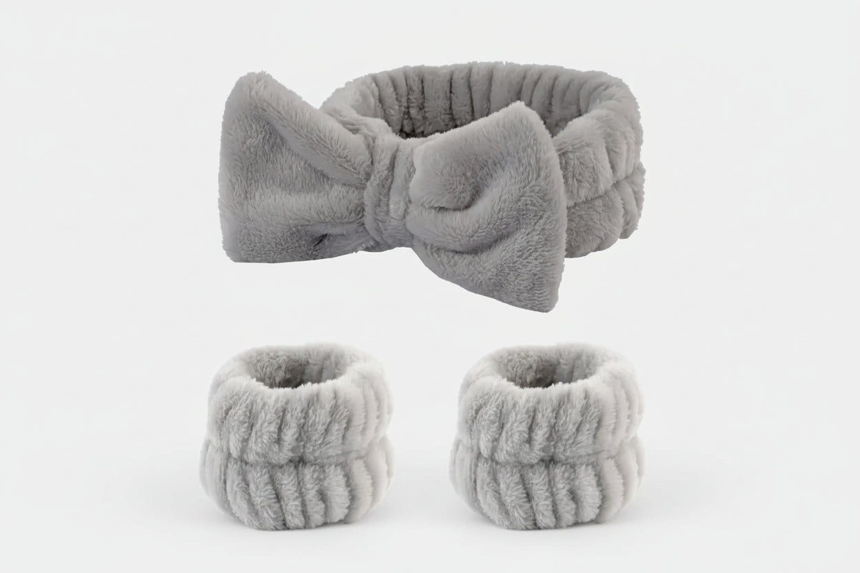 Luxury Spa Headband & Wristbands Set - Premium Beauty Trio for Skincare & Self-Care