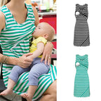 Striped Nursing Mini Dress - Casual Breastfeeding Dress with Classic Stripes