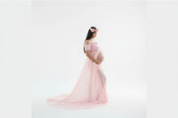 Maternity Long Skirt & Chiffon Front Split Dress