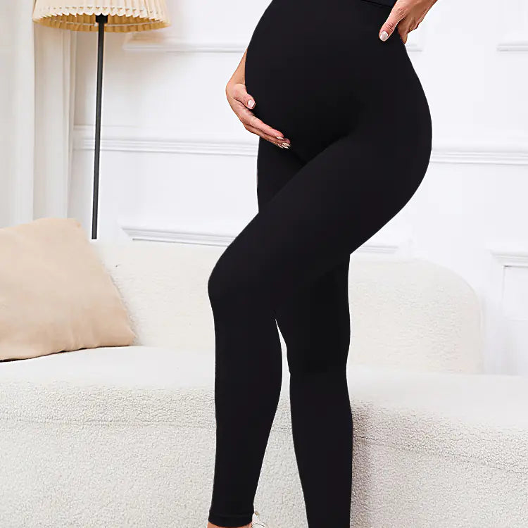 Maternity Tummy Support Leggings - High Waist Belly Control Pregnancy Pants