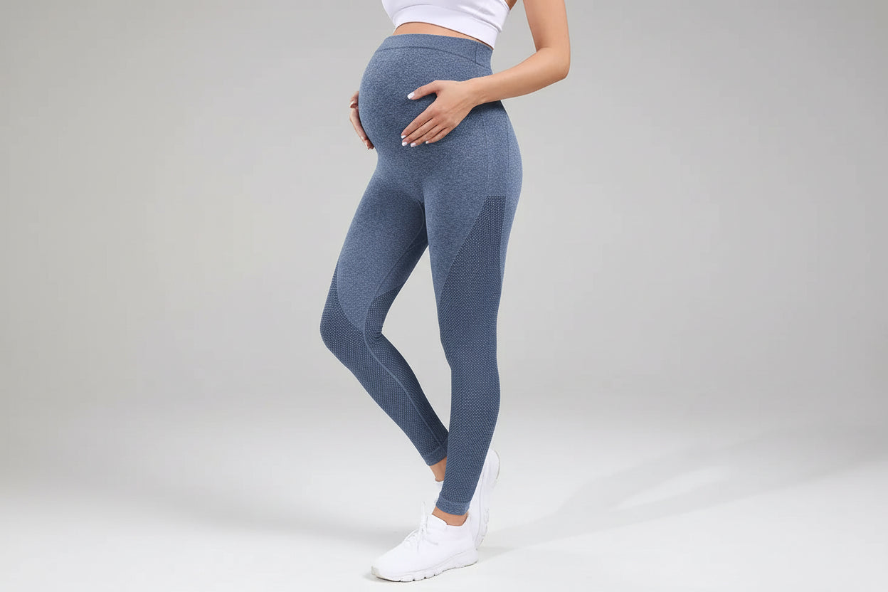 Seamless Maternity Yoga Pants - High Waist Belly Support Leggings for Pregnancy & Postpartum
