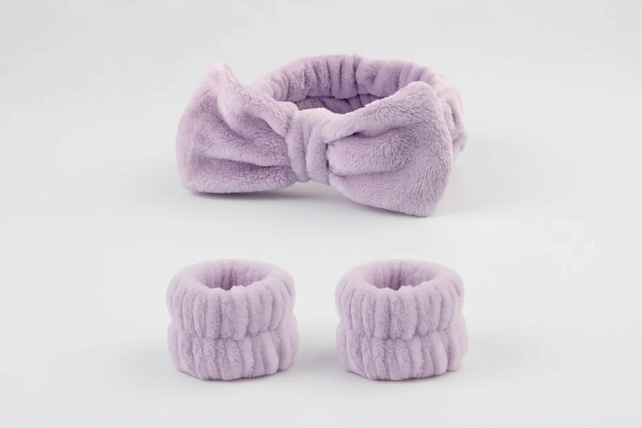 Luxury Spa Headband & Wristbands Set - Premium Beauty Trio for Skincare & Self-Care