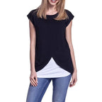 Candy Color Maternity Tee - Soft Nursing Top for Pregnancy & Breastfeeding