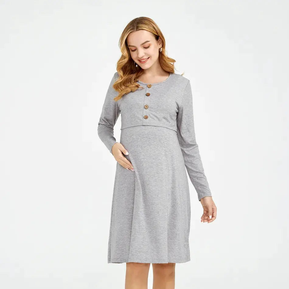 Comfy Maternity Nursing Dress - Soft Breastfeeding Dress for Everyday Wear