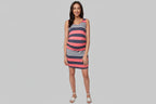 Sleeveless Striped Maternity Dress