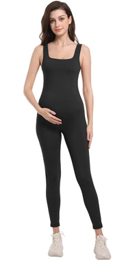 Foucome Maternity Jumpsuit Sleeveless Tank Top Leggings Romper Bodysuit