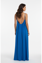 Blue Spaghetti Strap Maxi Dress