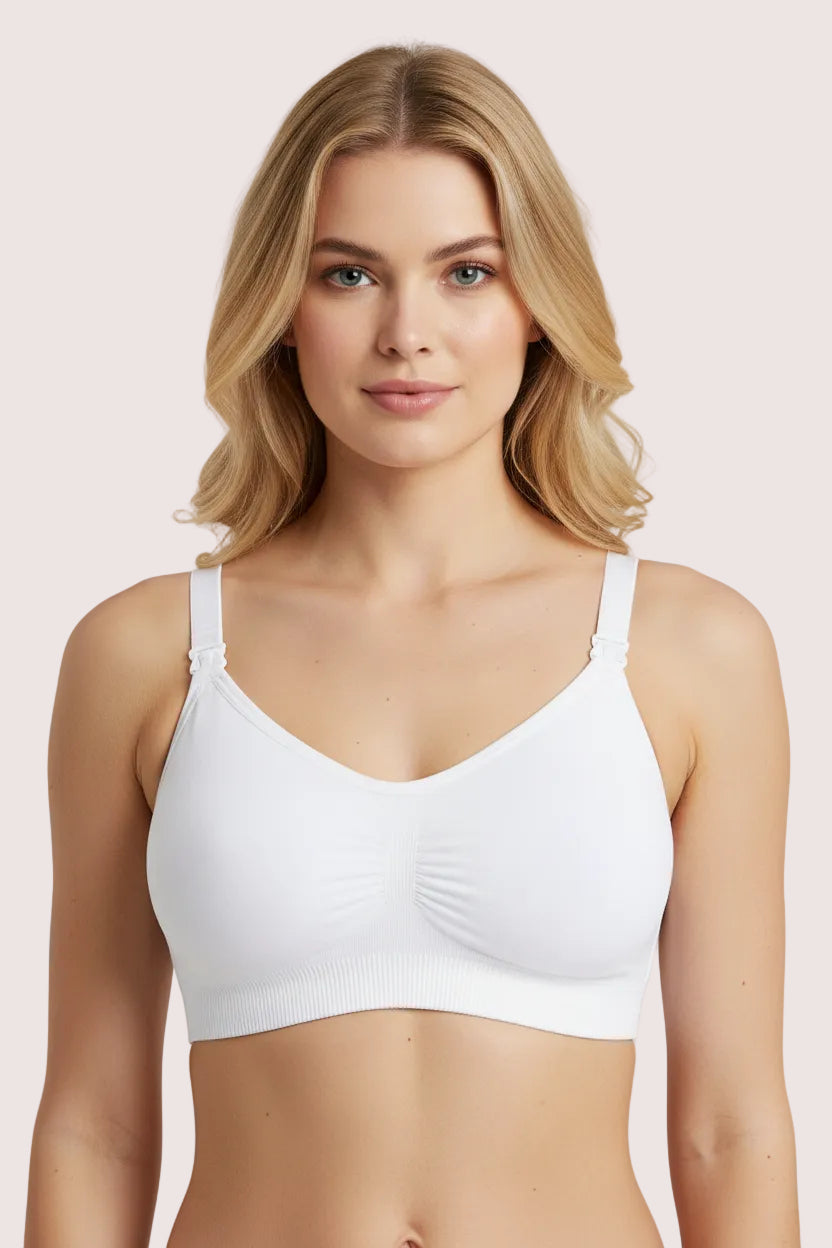 White crop top on a light gray background