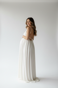 Creamy White backless dress - back view studio