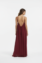 Deep Burgundy/Wine Red Spaghetti Strap Maxi Dress