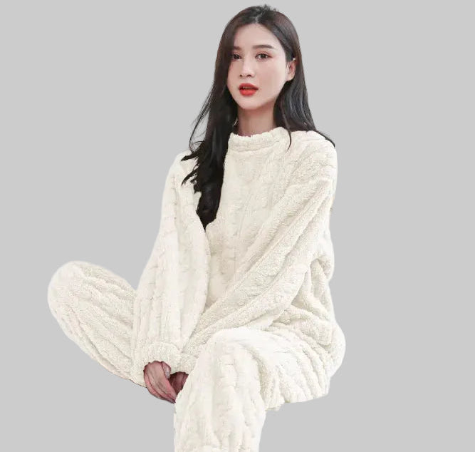 Ultra-Soft Flannel Postpartum Lounge Set - Luxurious Recovery Pajamas for New Moms