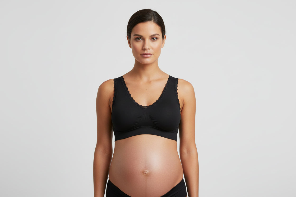 Seamless Lace Nursing Sports Bra - Plus Size Maternity Bra for Pregnancy & Breastfeeding