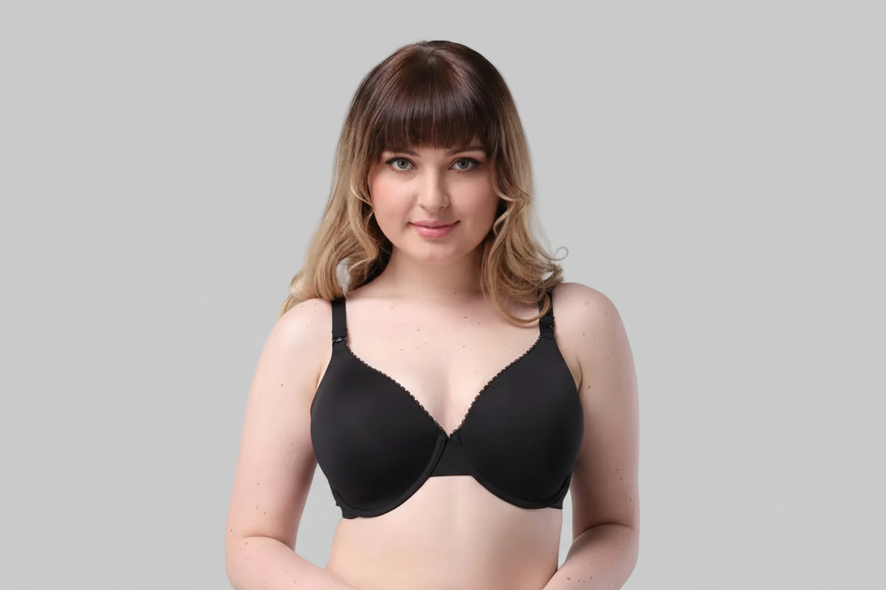Plus Size Maternity Nursing Bra - Stylish Double Strap Support Bra for Pregnancy & Breastfeeding