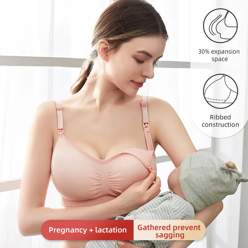 Comfort Plus Maternity Nursing Bra - Soft Wireless Bra for Pregnancy & Breastfeeding