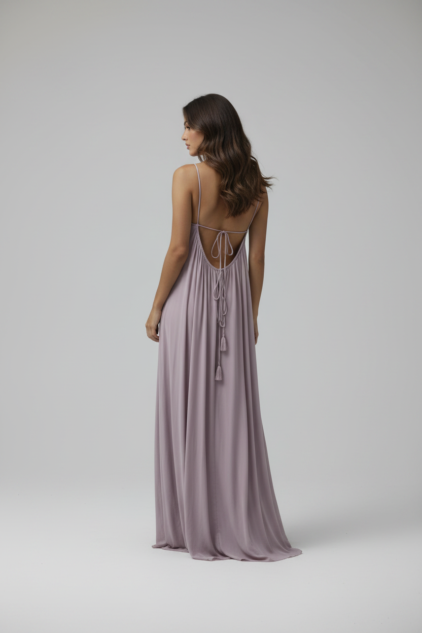 Mauve Spaghetti Strap Maxi Dress