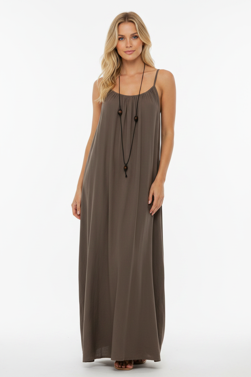 Mocha Brown Maxi Dress