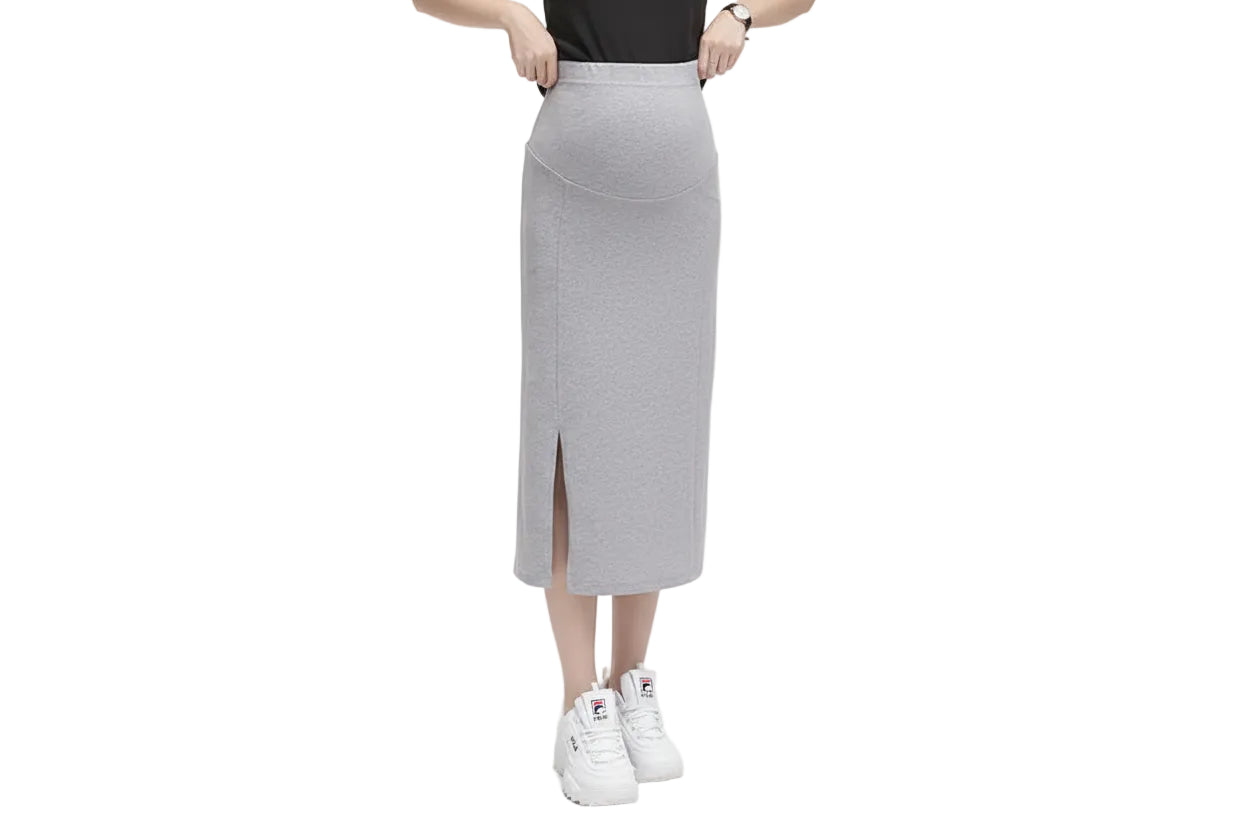 Side Opening High Waist Maternity Skirt Dress