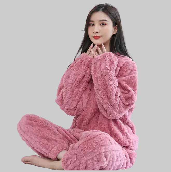 Ultra-Soft Flannel Postpartum Lounge Set - Luxurious Recovery Pajamas for New Moms