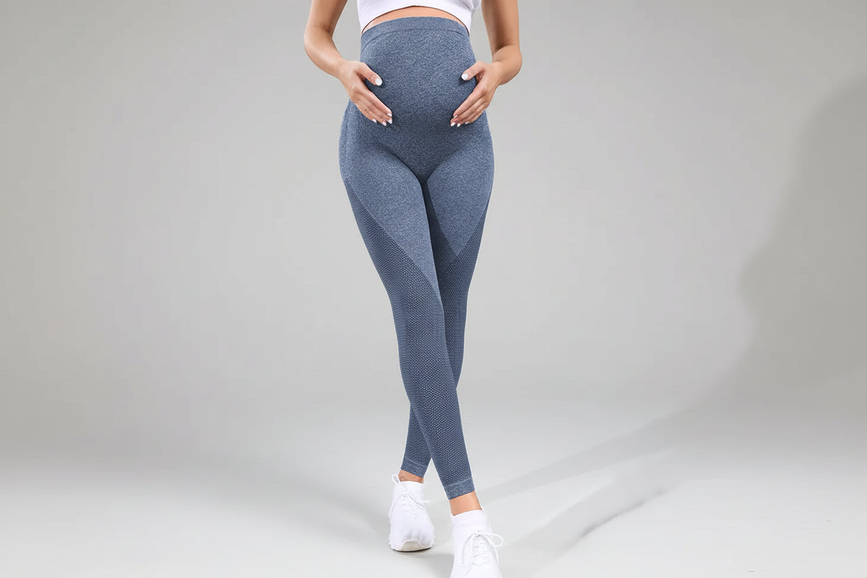 Seamless Maternity Yoga Pants - High Waist Belly Support Leggings for Pregnancy & Postpartum