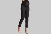 High Waist Maternity Work Pants - Comfortable Straight Leg Office Trousers for Pregnancy