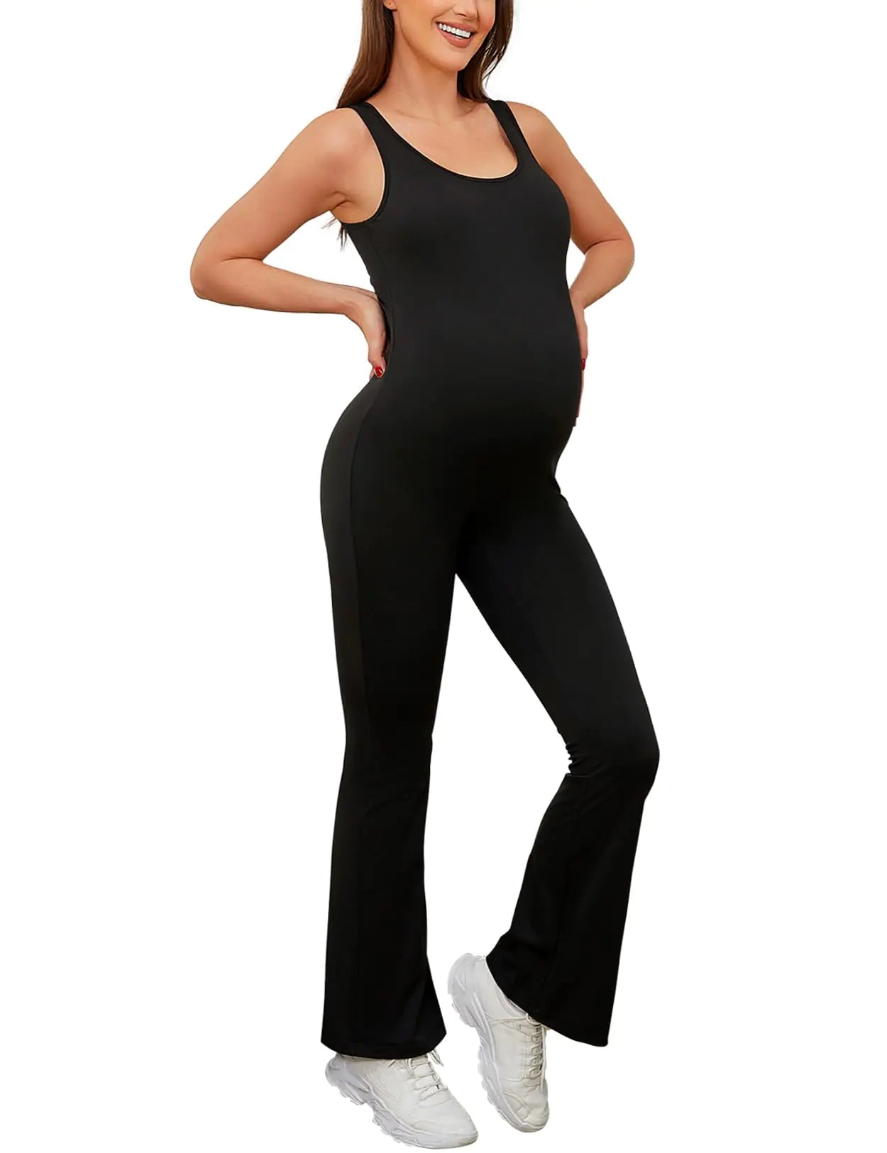 Flare Leg Maternity Jumpsuit