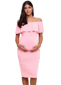 Off-Shoulder Fashion Dress for Maternity Wear