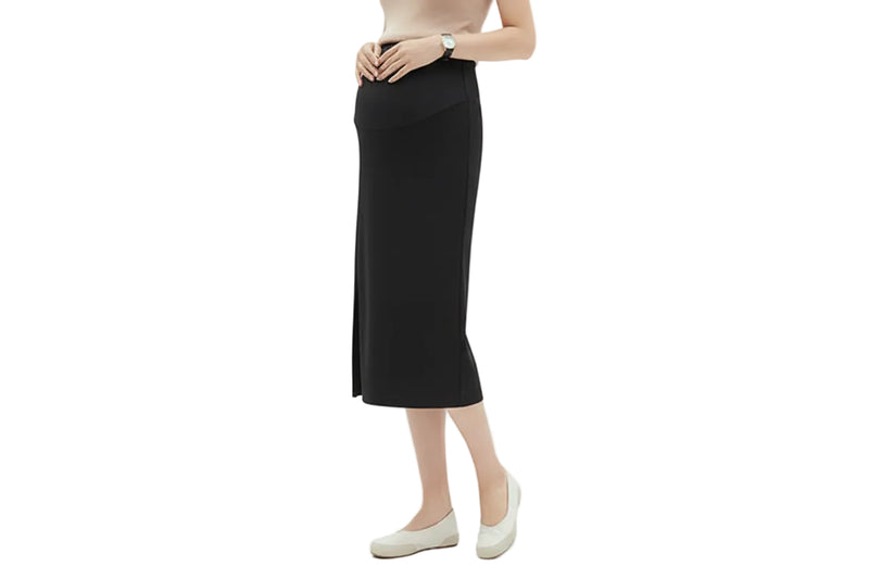Side Opening High Waist Maternity Skirt Dress