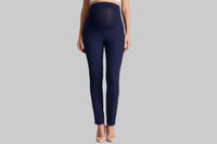 High Waist Maternity Work Pants - Comfortable Straight Leg Office Trousers for Pregnancy