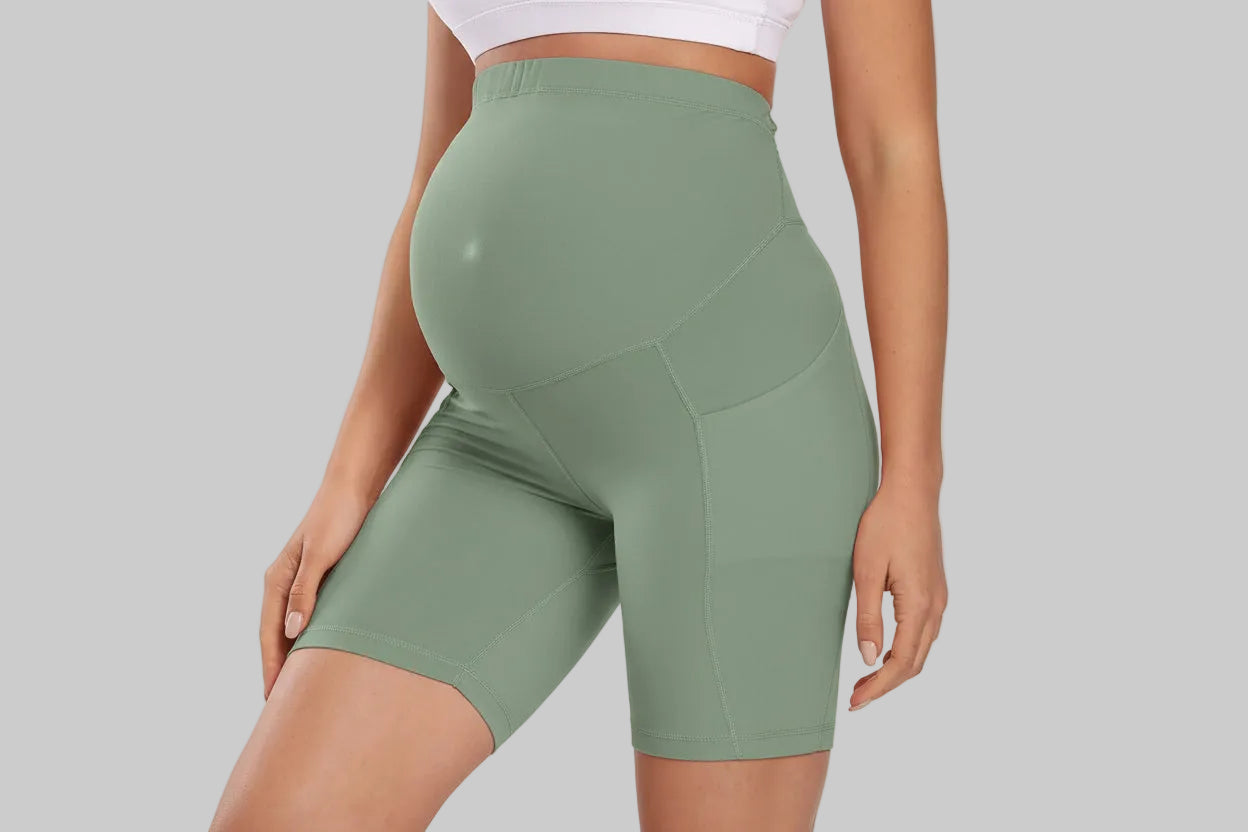 Active Maternity Yoga Pants - High-Waist Pregnancy Workout Leggings with Belly Support