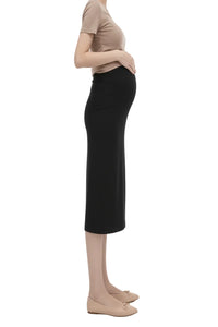 Side Opening High Waist Maternity Skirt Dress